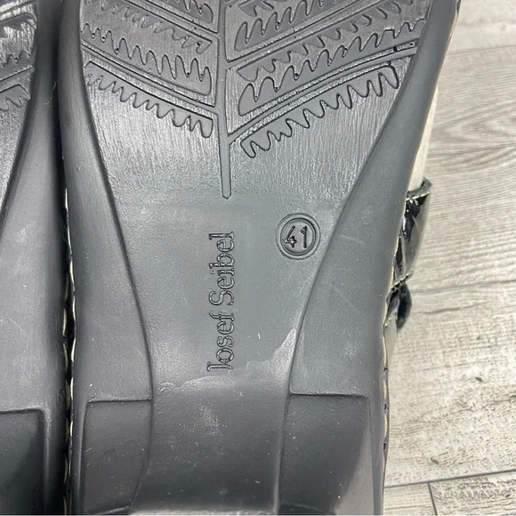 Josef Seibel Sandals Womens 10.5 41 Black Slip On Slides Open Toe Shoes Heels - Picture 3 of 10